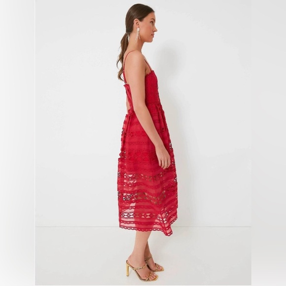 Hyacinth House Red Lace Marlee Midi Dress - Picture 2 of 15